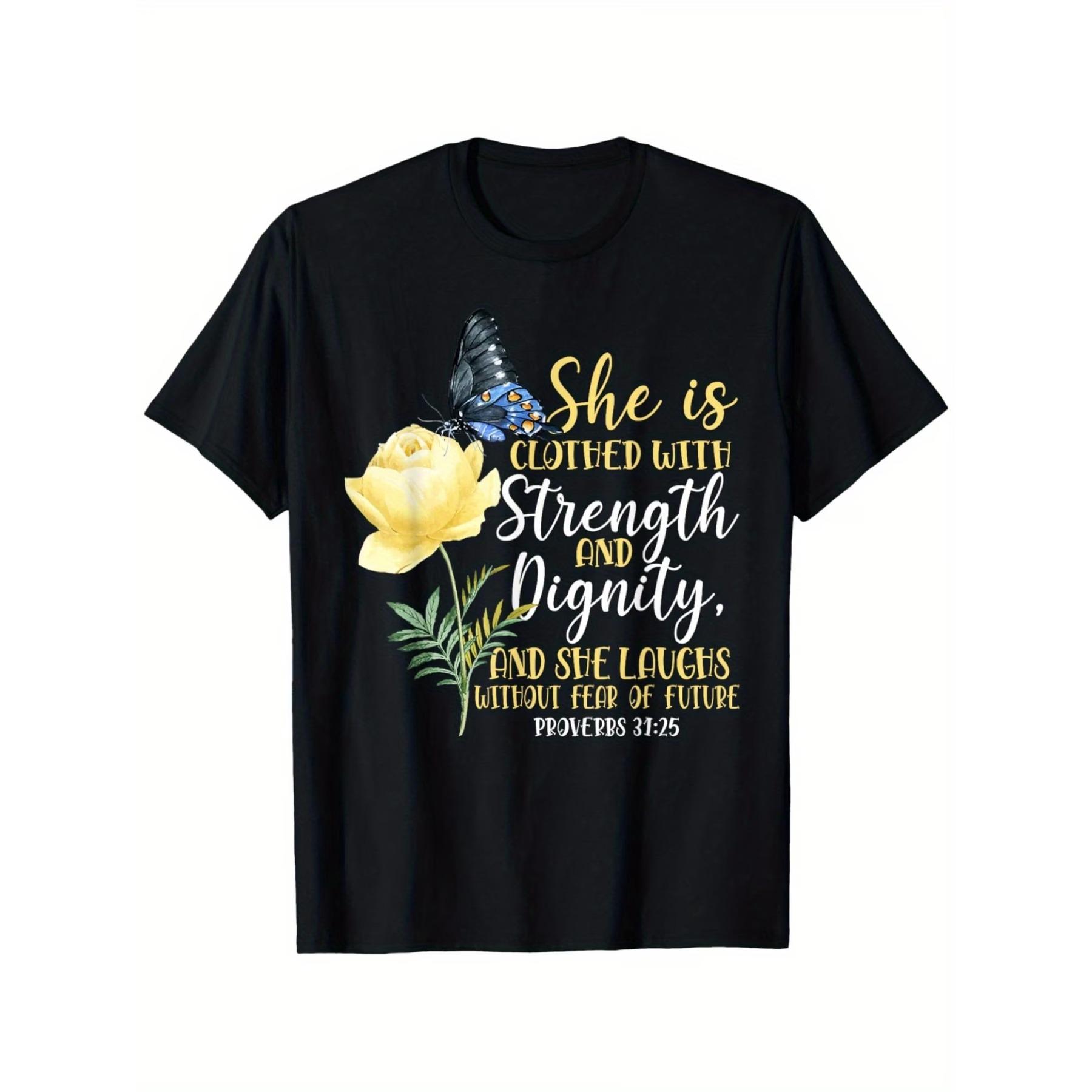 Christian Bible Verse Butterfly Rose Proverbs 31:25 T-Shirt, Loose Style New Unisex Short-Sleeve T-Shirt, XXL чорний
Christian Bible Verse Butterfly Rose Proverbs 31:25 T-Shirt, Loose Style New Unisex Short-Sleeve T-Shirt, XXL чорний