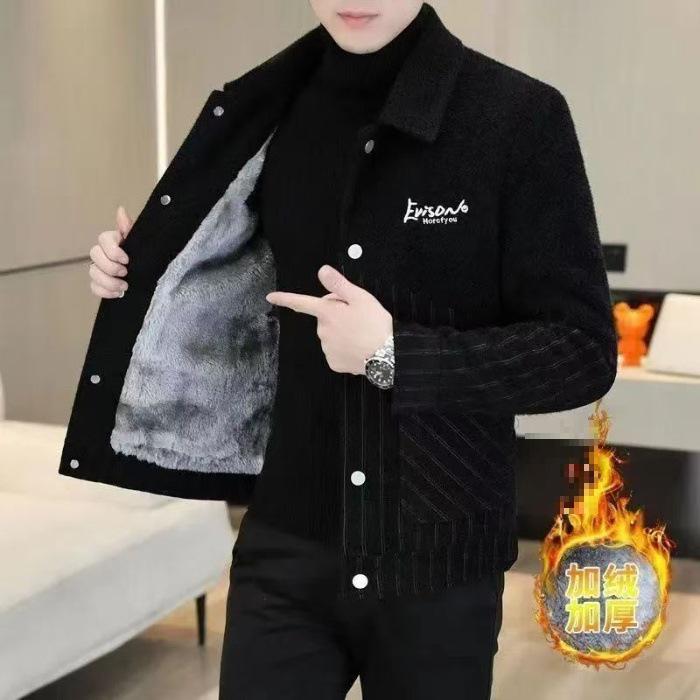 Men s Winter Woolen Coat - Thick Velvet Lapel Casual Jacket, Trendy Youth Fashion. M (100-115 jin) чорний
Men s Winter Woolen Coat - Thick Velvet Lapel Casual Jacket, Trendy Youth Fashion. M (100-115 jin) чорний