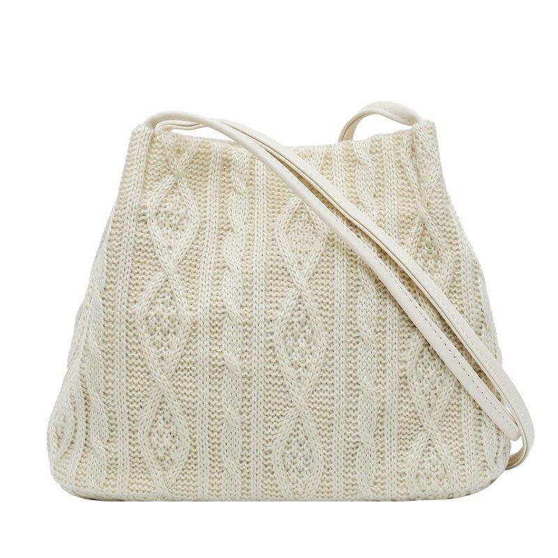 Wool Knitted Women s Shoulder Bag Designer Woven Striped Handbag Fashion Armpit Bag Buckle Bucket Female Tote Bags
Wool Knitted Women s Shoulder Bag Designer Woven Striped Handbag Fashion Armpit Bag Buckle Bucket Female Tote Bags