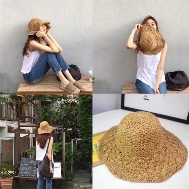 Handmade crochet straw hat women s foldable versatile bow travel vacation visor beach big eaves hat summer Adjustable
Handmade crochet straw hat women s foldable versatile bow travel vacation visor beach big eaves hat summer Adjustable