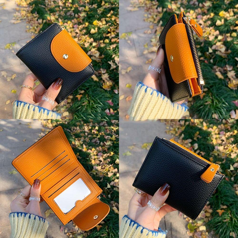 Zipper Contrast Color Wallet Snap Button PU Card Holder Solid Color Coin Purse Women білий
Zipper Contrast Color Wallet Snap Button PU Card Holder Solid Color Coin Purse Women білий