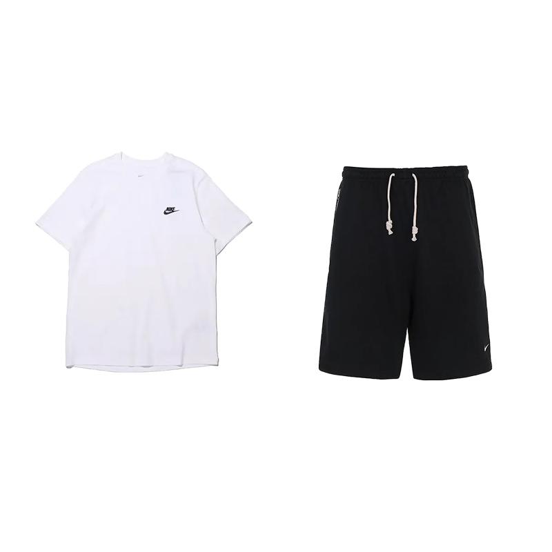 Nike Comfortable Versatile Round Neck Short Sleeve Loose Fashion Shorts Casual Sports Suit Unisex suit AR4999-101+DQ5713-010 M
Nike Comfortable Versatile Round Neck Short Sleeve Loose Fashion Shorts Casual Sports Suit Unisex suit AR4999-101+DQ5713-010 M