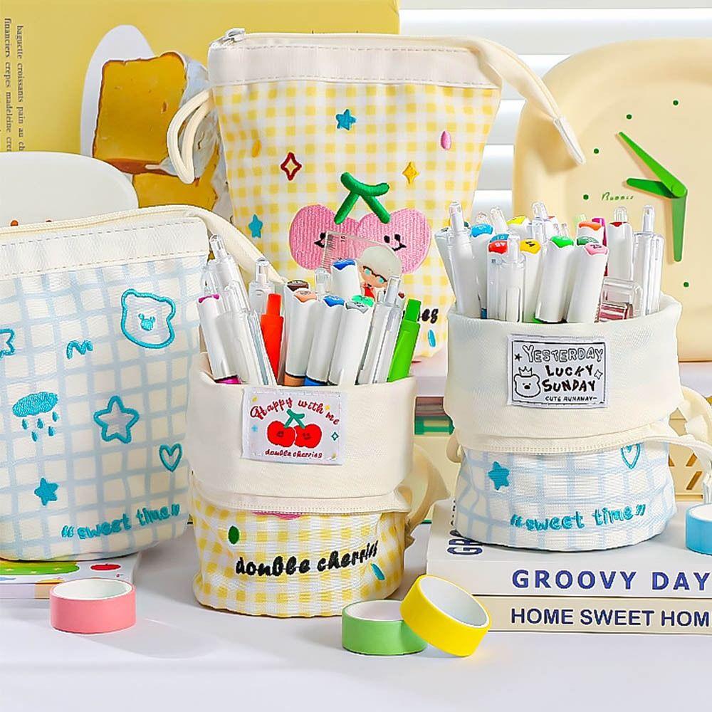 Contrast Color Cute Pencil Case Large Capacity Stationery Storage Bag Pencil Bag Office Supplies синій
Contrast Color Cute Pencil Case Large Capacity Stationery Storage Bag Pencil Bag Office Supplies синій