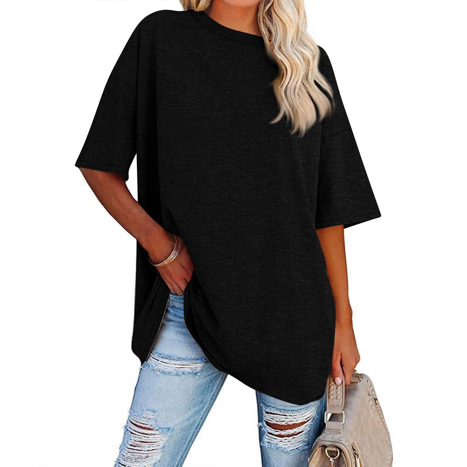 Womens Fashionable And Casual Solid-color Basic Round-neck Short-sleeved Top L чорний
Womens Fashionable And Casual Solid-color Basic Round-neck Short-sleeved Top L чорний
