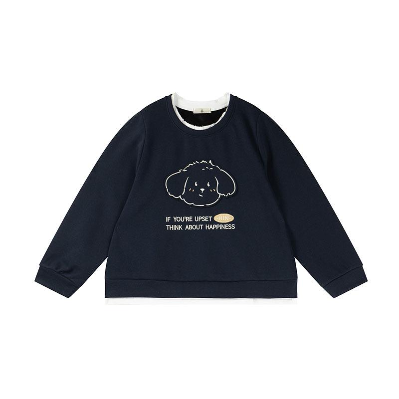 2025 Ai Yuan Plus Size Cartoon Puppy Hoodie for Women - Color Block, Round Neck, Thickened XL темно-синього кольору
2025 Ai Yuan Plus Size Cartoon Puppy Hoodie for Women - Color Block, Round Neck, Thickened XL темно-синього кольору