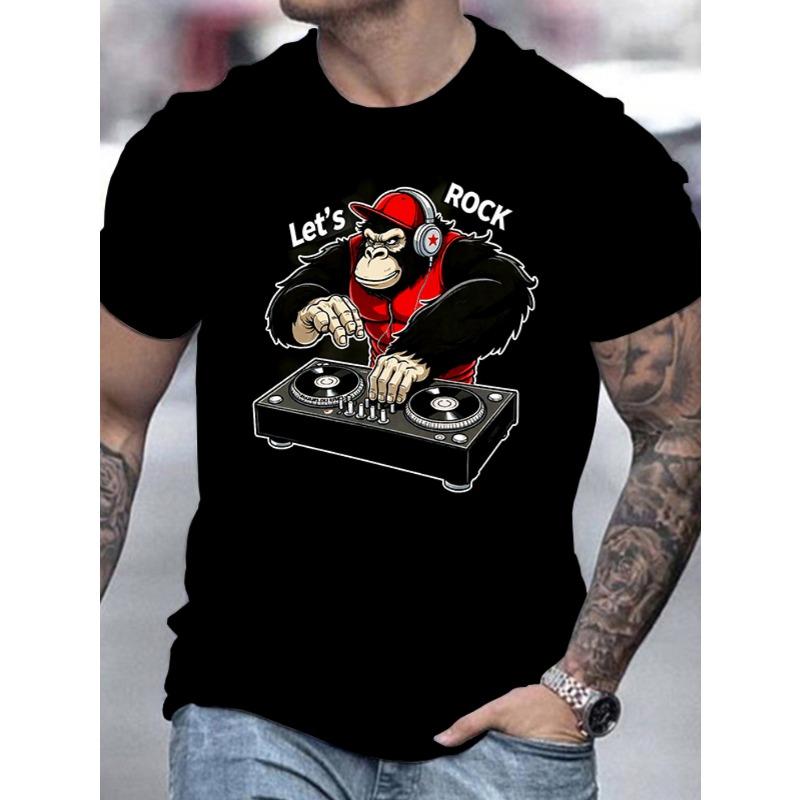 European sizes Let s Rock Chimpanzee Playing Discs Printed T-shirts Men s Casual Round Neck Short-sleeved Top 4XL чорний
European sizes Let s Rock Chimpanzee Playing Discs Printed T-shirts Men s Casual Round Neck Short-sleeved Top 4XL чорний