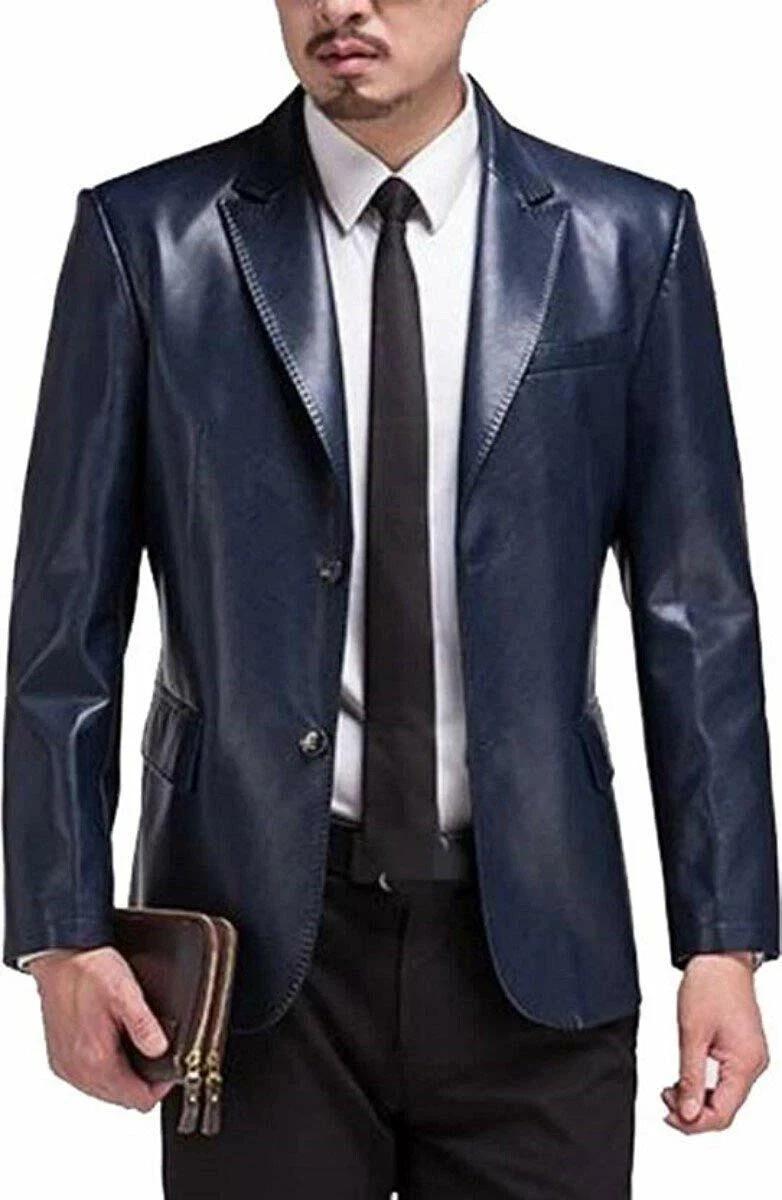 New Men Leather Blazer Formal Blue Two-Button Handmade Genuine Lambskin Office Wear Soft Fit 3XL
New Men Leather Blazer Formal Blue Two-Button Handmade Genuine Lambskin Office Wear Soft Fit 3XL