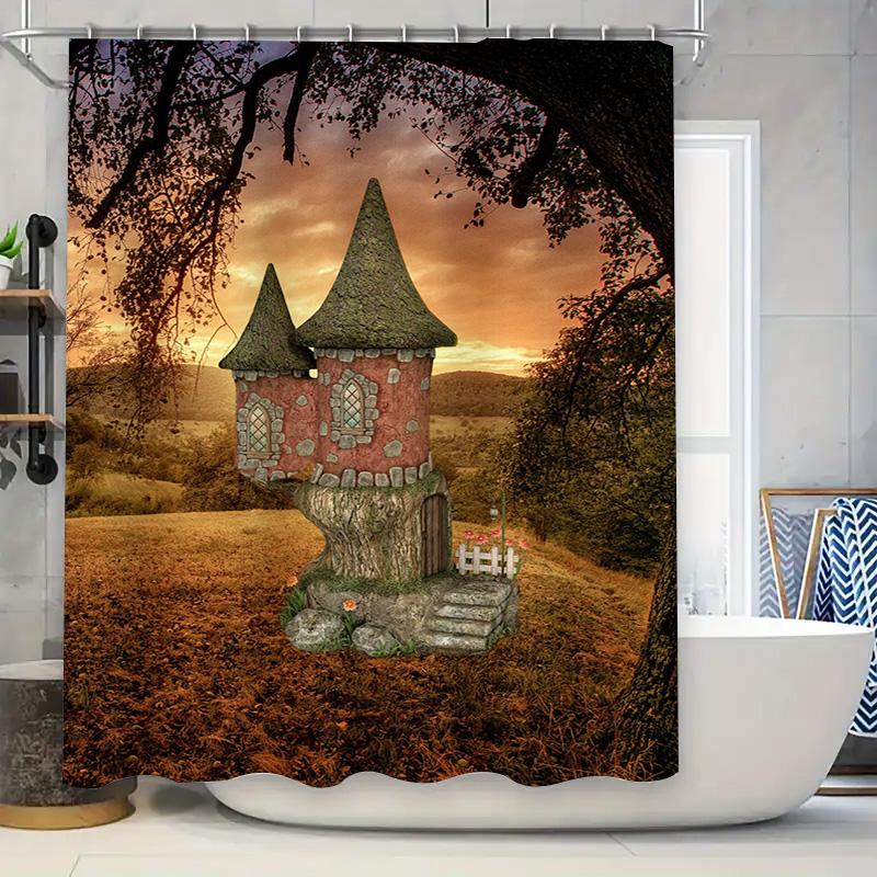 Fantasy Castle Shower Curtain Gothic Country Cottage Waterproof Bath Rug Decoration Set For Home Bathroom Decor W60H190(CM)-1 Pcs
Fantasy Castle Shower Curtain Gothic Country Cottage Waterproof Bath Rug Decoration Set For Home Bathroom Decor W60H190(CM)-1 Pcs