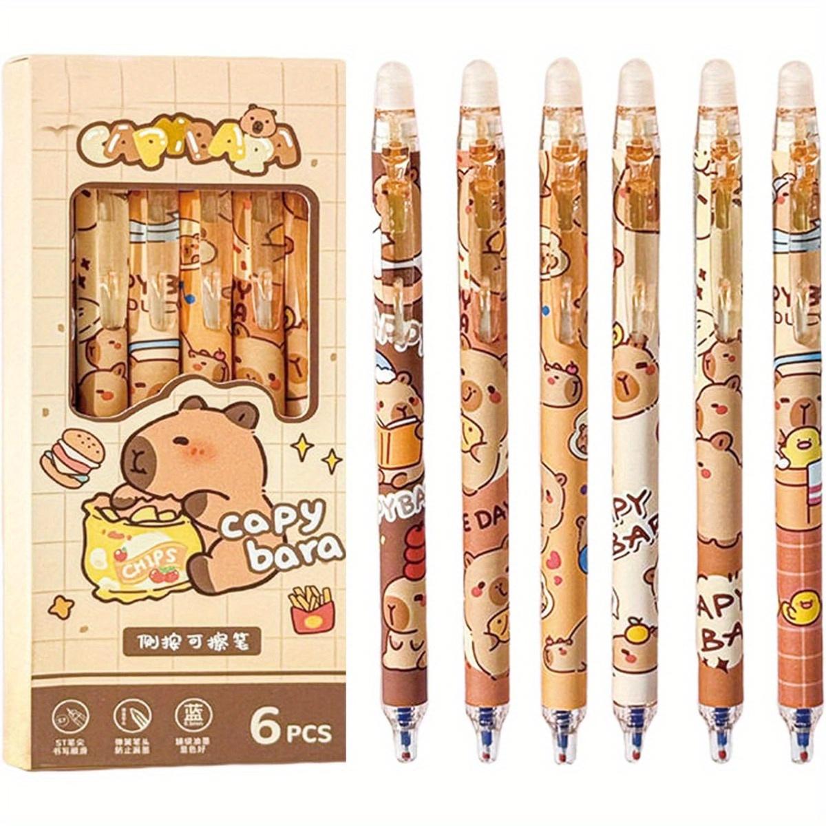 6PCS Cute Capybara Erasable Gel Pens, 0.5mm Blue Ink, Retractable & Fine Point, for School, Office & Women Gifts Blue
6PCS Cute Capybara Erasable Gel Pens, 0.5mm Blue Ink, Retractable & Fine Point, for School, Office & Women Gifts Blue