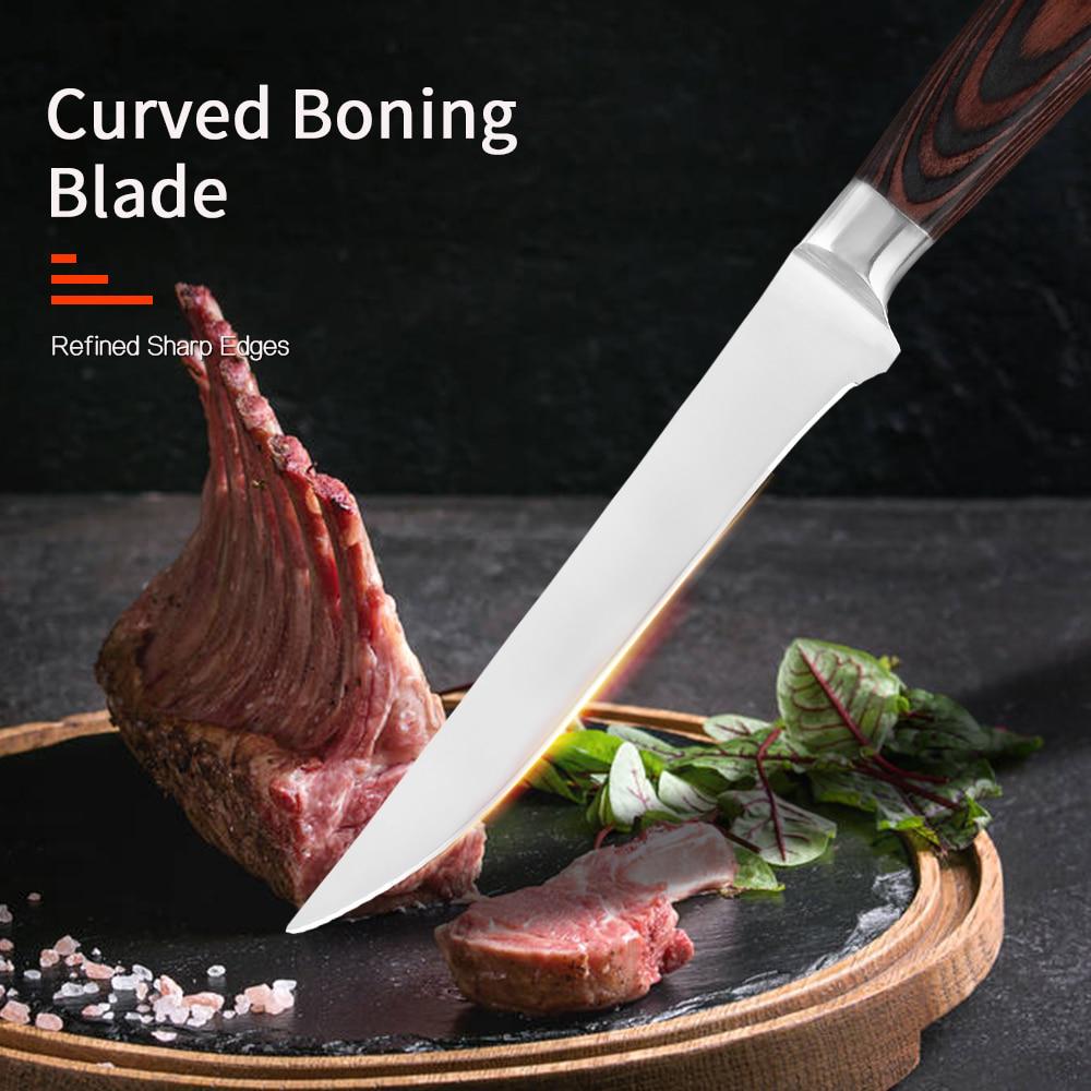 MYVIT TOP Кухонные ножи Нож для филе Заточенный кухонный нож 5,5 дюймов 7cr17mov Лезвие из нержавеющей стали Нож для обвалки Нескользящая ручка
MYVIT TOP Кухонные ножи Нож для филе Заточенный кухонный нож 5,5 дюймов 7cr17mov Лезвие из нержавеющей стали Нож для обвалки Нескользящая ручка