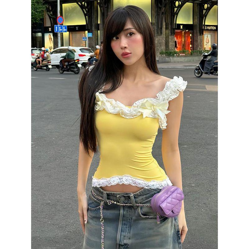 Fashion Lace Camisole Silm Short Top Lace Black S
Fashion Lace Camisole Silm Short Top Lace Black S