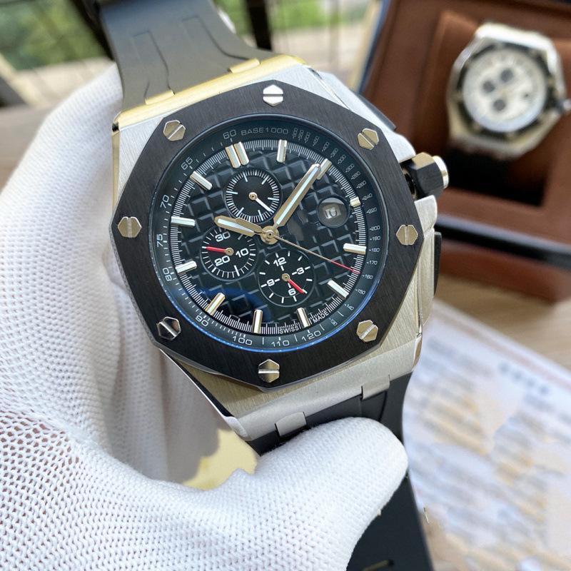 2024 Чоловічий висококласний кварцовий годинник Royal Oak з шістьма стрілками та силіконово-сталевим ремінцем
2024 Чоловічий висококласний кварцовий годинник Royal Oak з шістьма стрілками та силіконово-сталевим ремінцем