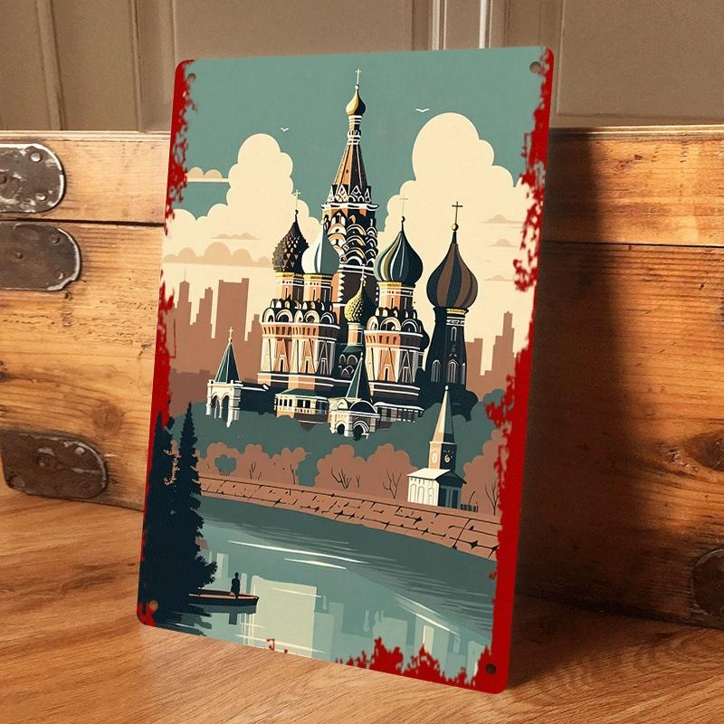 1 piece of vintage-style Moscow St. Basil s Cathedral tin painting, European architectural decorative painting, living room/entr (as the picture,20x30cm)
1 piece of vintage-style Moscow St. Basil s Cathedral tin painting, European architectural decorative painting, living room/entr (as the picture,20x30cm)