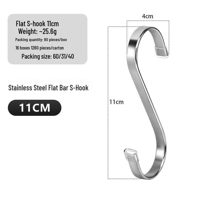 Kaiwang Толстый плоский S-крюк из нержавеющей стали для кухни, сушки колбасы, бекона и рыбы
Kaiwang Толстый плоский S-крюк из нержавеющей стали для кухни, сушки колбасы, бекона и рыбы