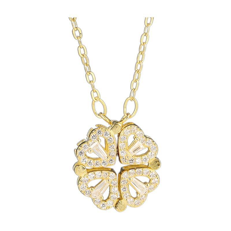 S925 sterling silver four-leaf clover necklace, a two-wear pendant, versatile with diamonds, chain with diamonds, heart-to-heart, clavicle jewelry 925 silver
S925 sterling silver four-leaf clover necklace, a two-wear pendant, versatile with diamonds, chain with diamonds, heart-to-heart, clavicle jewelry 925 silver