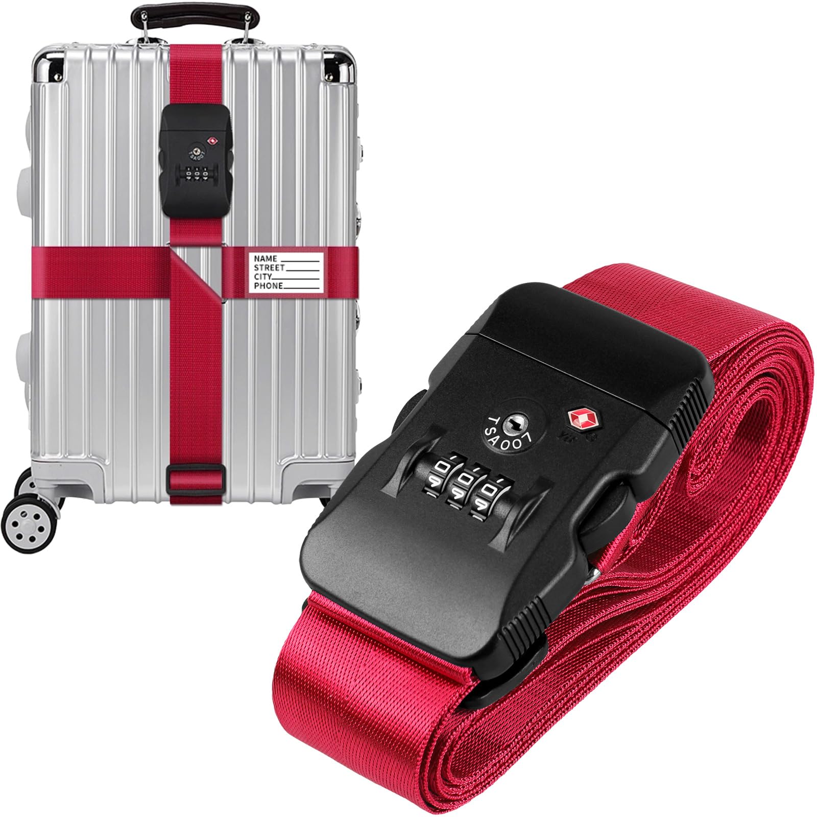Suitcase Strap with TSA Suitcase Adjustable with Dial Ideal for Travel and Business Convenient Earthquake Prevents and Shifting Lock Cross-Shaped
Suitcase Strap with TSA Suitcase Adjustable with Dial Ideal for Travel and Business Convenient Earthquake Prevents and Shifting Lock Cross-Shaped