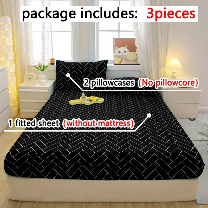 3-Piece Simple Modern Geometry Pattern Matte Three Piece Fitted Sheet Set, Bedroom Printed Bed Cover Set, Bedding 90x200cm
3-Piece Simple Modern Geometry Pattern Matte Three Piece Fitted Sheet Set, Bedroom Printed Bed Cover Set, Bedding 90x200cm