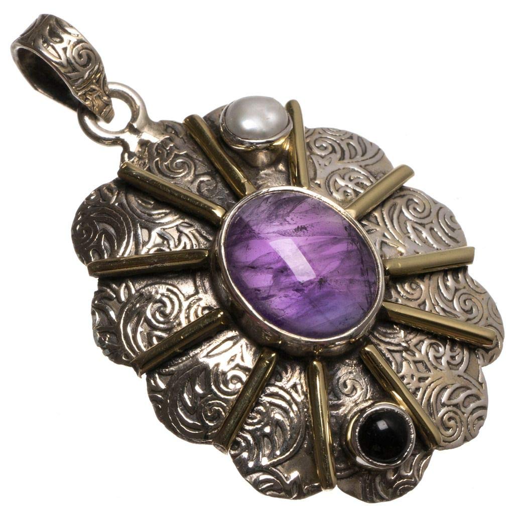 StarGems Natural Two Tones Amethyst,Black Onyx and River Pearl 925 Sterling Silver Pendant 1 1/2 T0862
StarGems Natural Two Tones Amethyst,Black Onyx and River Pearl 925 Sterling Silver Pendant 1 1/2 T0862