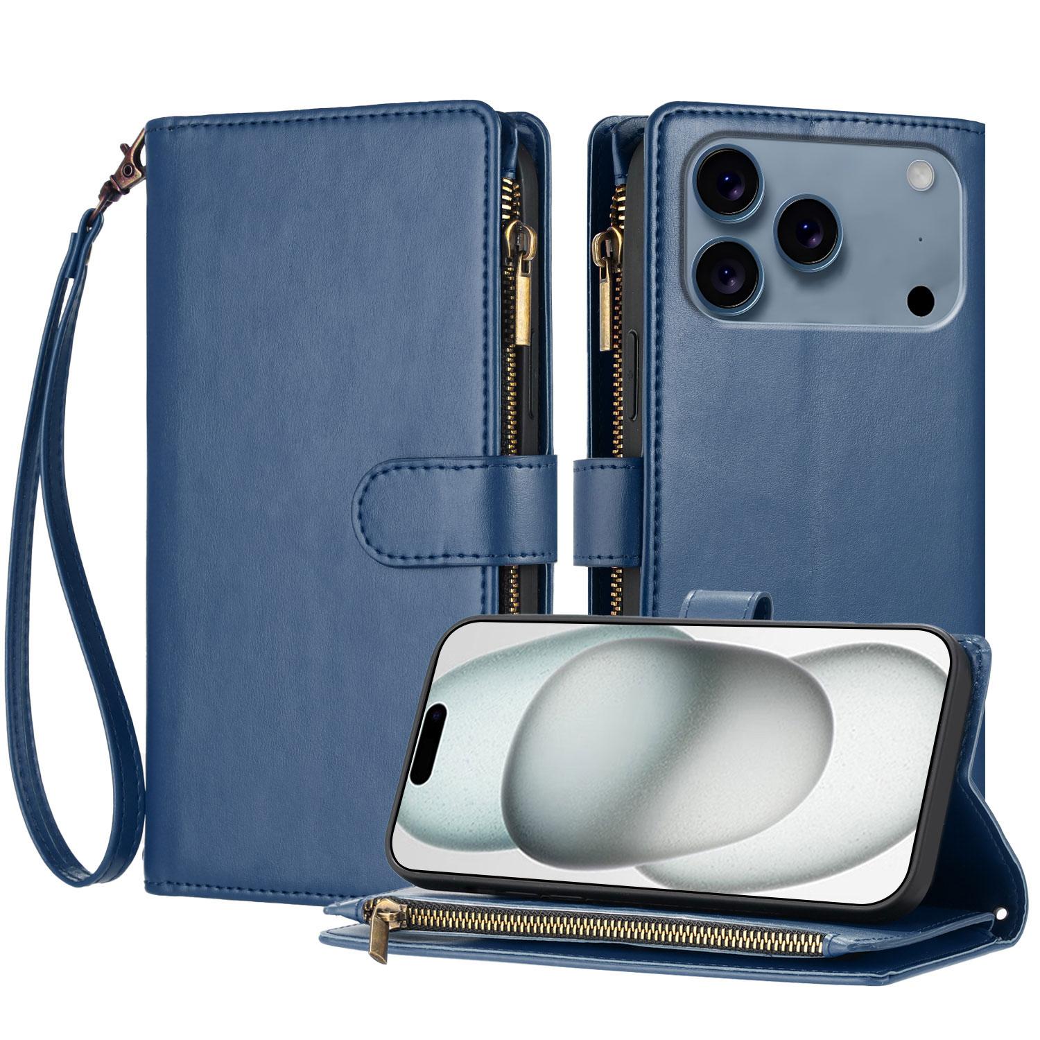 For iPhone 17 Pro Leather Case Zipper Wallet Stand Shockproof Phone Cover with Wrist Strap
For iPhone 17 Pro Leather Case Zipper Wallet Stand Shockproof Phone Cover with Wrist Strap