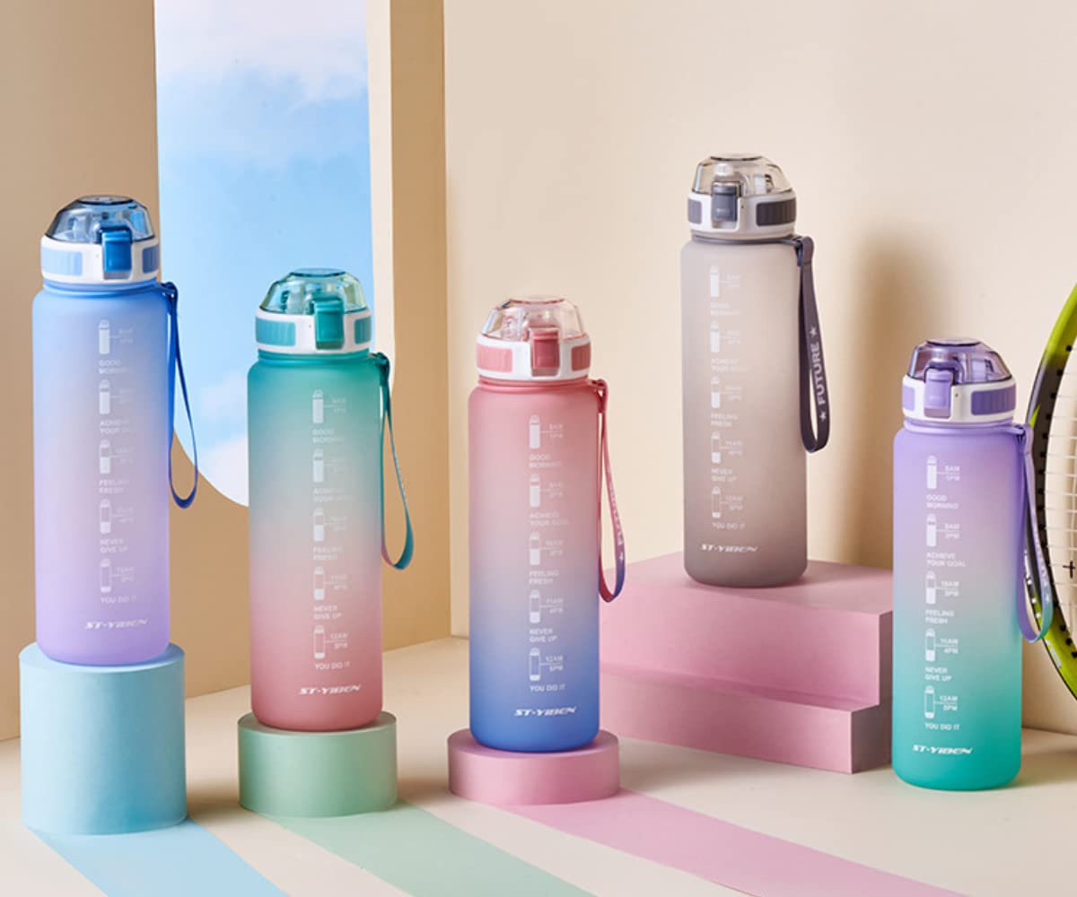 KAISWK Water Bottle, 1.1L Large Capacity with Time Marker, Ultra-Lightweight, Cold and Heat Resistant, Portable, Leak-Proof, BPA-Free, Unisex, for
KAISWK Water Bottle, 1.1L Large Capacity with Time Marker, Ultra-Lightweight, Cold and Heat Resistant, Portable, Leak-Proof, BPA-Free, Unisex, for