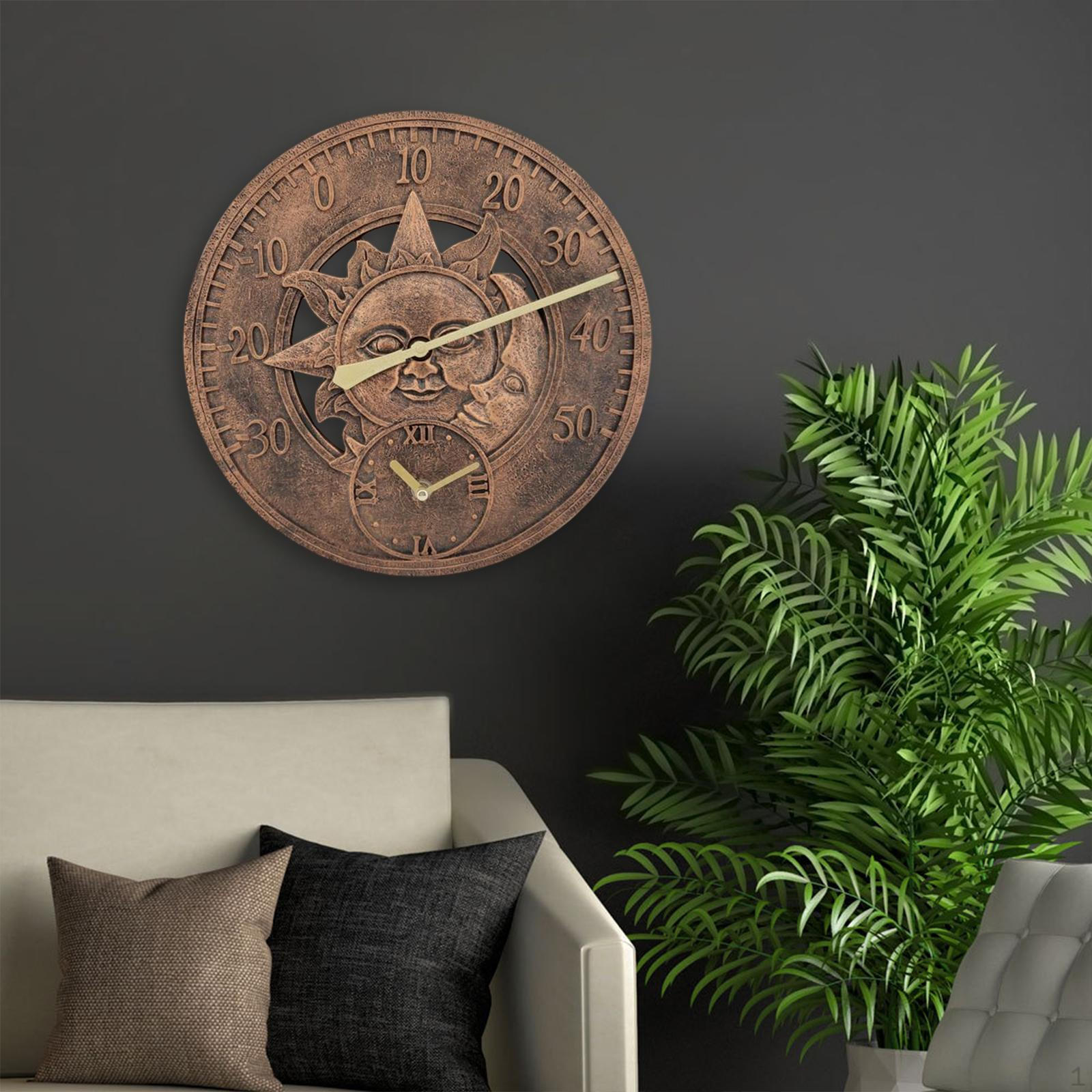 11.8inch Wall Clock Waterproof with Temperature Display Resin Statue Silent Non Ticking Hanging
11.8inch Wall Clock Waterproof with Temperature Display Resin Statue Silent Non Ticking Hanging