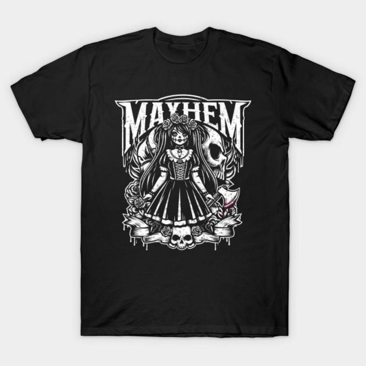 Мужская черная футболка с принтом Mayhem, печать на трансферной бумаге без вырезания, хлопковая футболка S чёрный
Мужская черная футболка с принтом Mayhem, печать на трансферной бумаге без вырезания, хлопковая футболка S чёрный