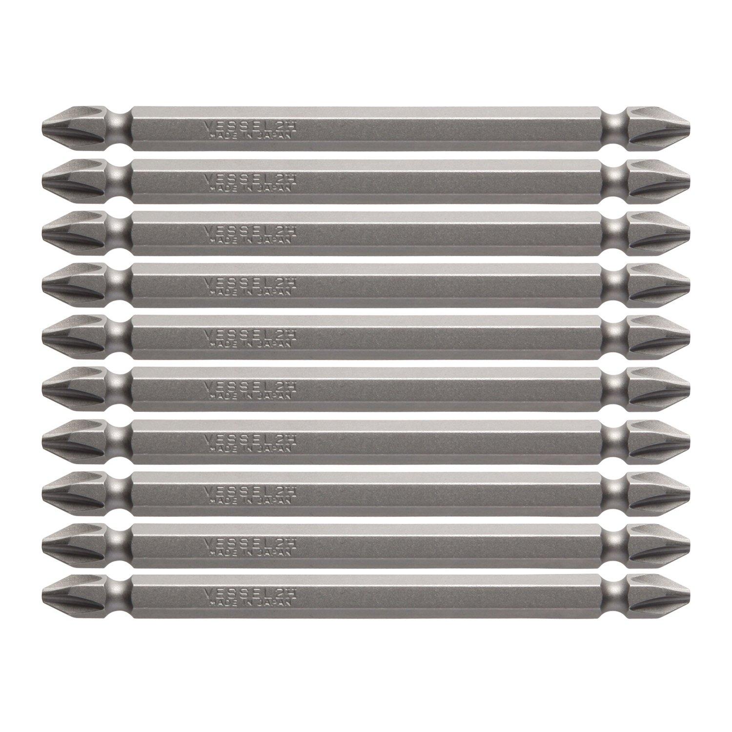 VESSEL Double Head Bit Air for Electric Screwdriver x 100mm Set of 10 H B43 ZP +2 Hardness (High Hardness)
VESSEL Double Head Bit Air for Electric Screwdriver x 100mm Set of 10 H B43 ZP +2 Hardness (High Hardness)