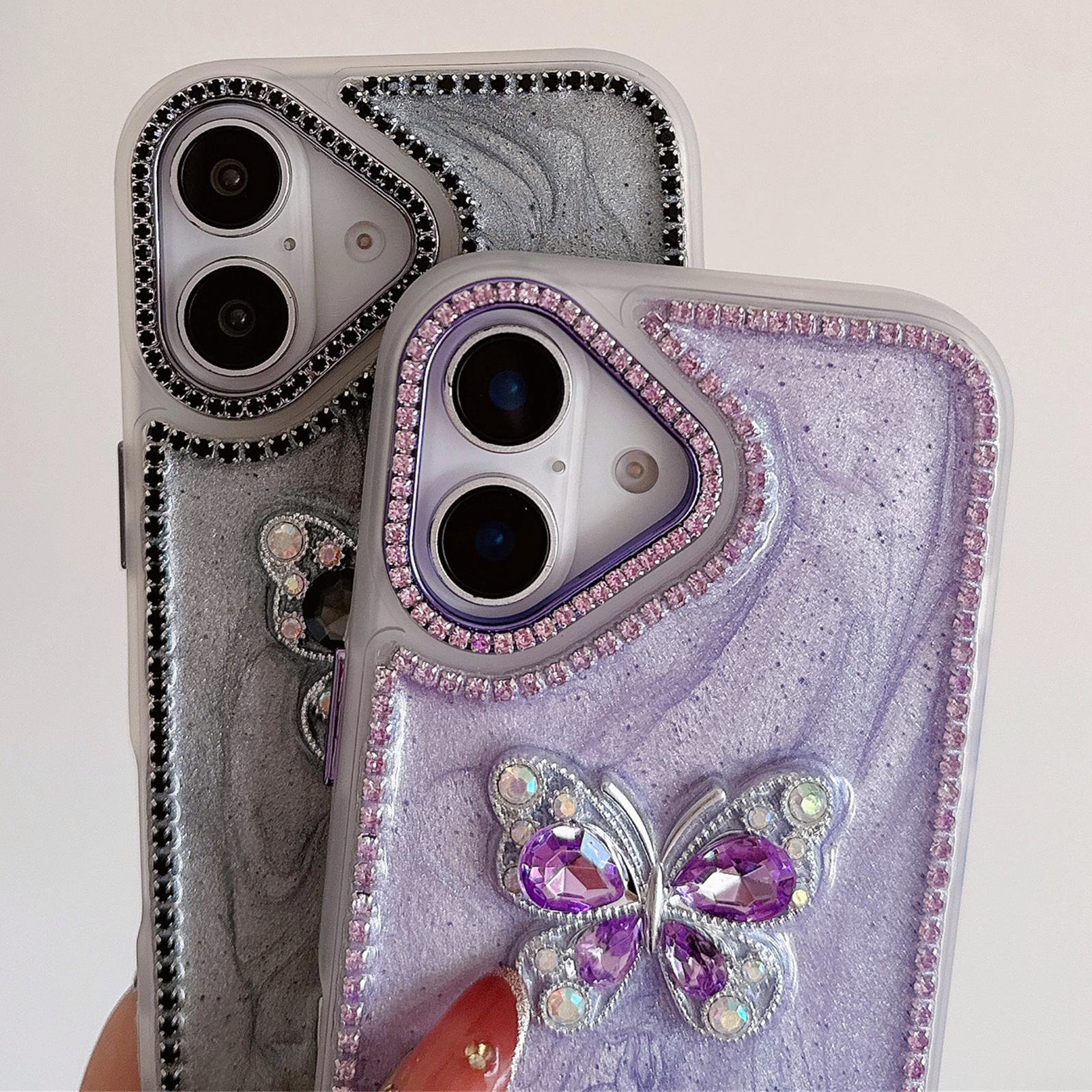 For iPhone 16 Case with Plush Ball Strap Rhinestone Decor Butterfly Design TPU+PC Phone Back Cover Pink
For iPhone 16 Case with Plush Ball Strap Rhinestone Decor Butterfly Design TPU+PC Phone Back Cover Pink