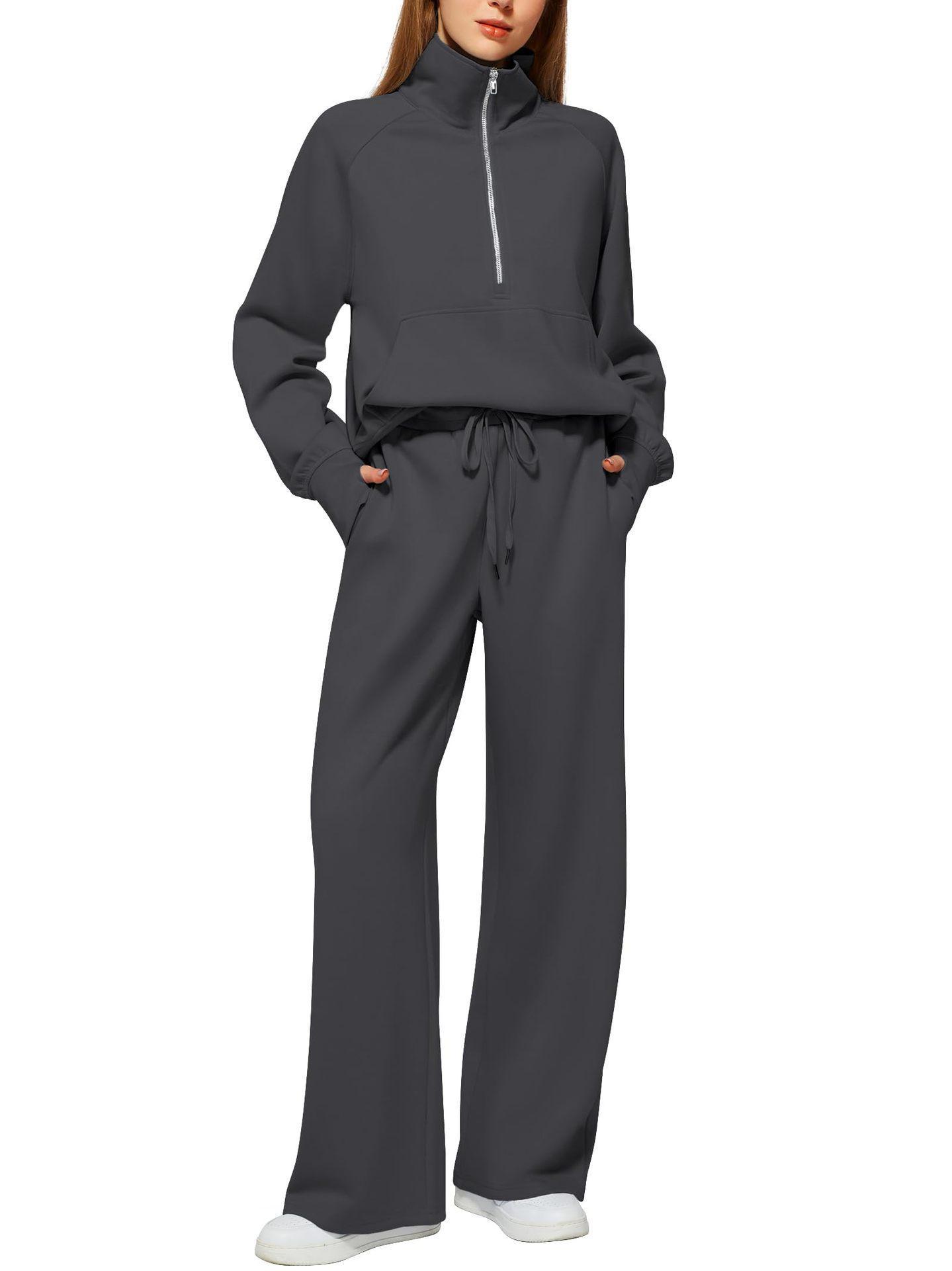 2025 Women s Oversized Half-Zip Sweatshirt and Wide-Leg Pants Set for Autumn/Winter Extra Extra Large темно-серого
2025 Women s Oversized Half-Zip Sweatshirt and Wide-Leg Pants Set for Autumn/Winter Extra Extra Large темно-серого