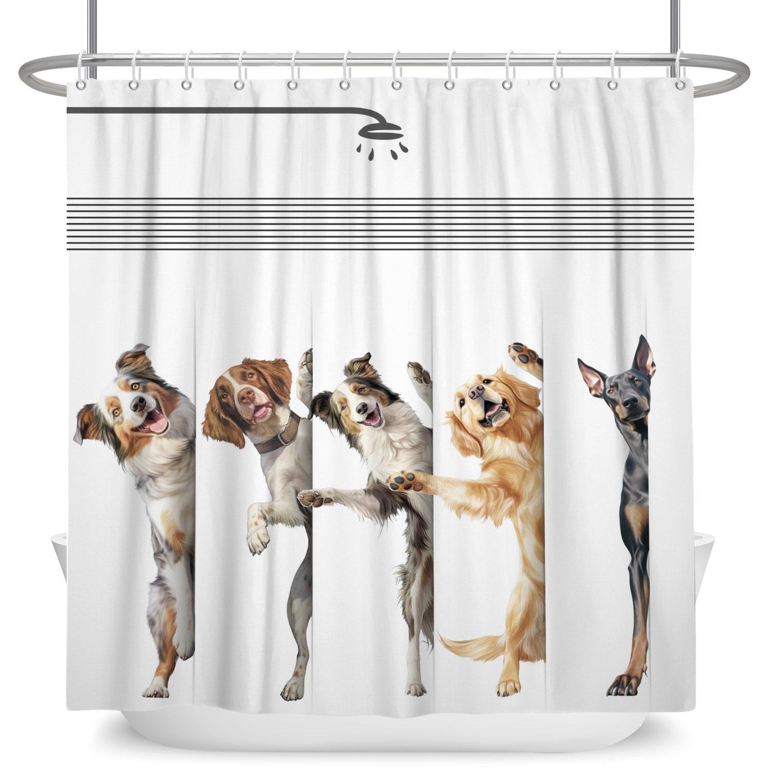 Cute Animal Shower Curtain Cartoon Cat Dog Bathtub Shower Kids Boys Girls Bathroom Decorative Polyester Shower Curtains 12 Hooks W60H190(CM)-1 Pcs
Cute Animal Shower Curtain Cartoon Cat Dog Bathtub Shower Kids Boys Girls Bathroom Decorative Polyester Shower Curtains 12 Hooks W60H190(CM)-1 Pcs