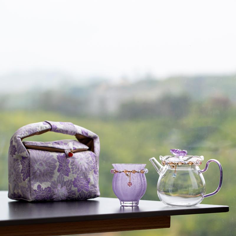 Дорожный чайный набор из высокоборосиликатного стекла «Пурпурная бабочка», портативный чайник с чашкой для женщин, для заваривания цветочного и травяного чая, подарочная коробка
Дорожный чайный набор из высокоборосиликатного стекла «Пурпурная бабочка», портативный чайник с чашкой для женщин, для заваривания цветочного и травяного чая, подарочная коробка