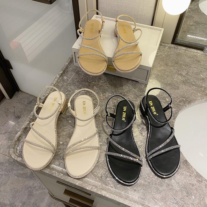 Модные сандалии на плоской подошве со стразами, туфли с открытым носком, женская обувь с вырезами, летние женские повседневные повседневные сандалии на открытом воздухе, универсальные сандалии
Модные сандалии на плоской подошве со стразами, туфли с открытым носком, женская обувь с вырезами, летние женские повседневные повседневные сандалии на открытом воздухе, универсальные сандалии