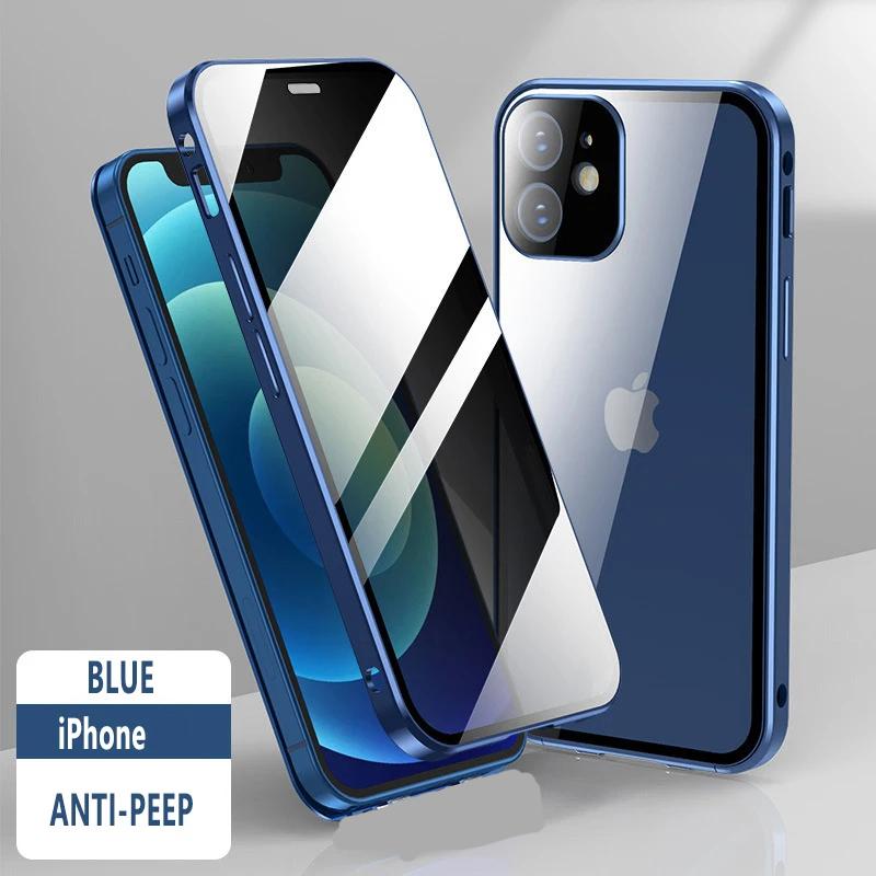 360°full Protection Metal Magnetic Double-Sided Glass Anti Peeping Phone Case For IPhone 15 13 12 11 14 Pro Max X XS XR 8 7 Plus for iphone13(6.1 ) синий
360°full Protection Metal Magnetic Double-Sided Glass Anti Peeping Phone Case For IPhone 15 13 12 11 14 Pro Max X XS XR 8 7 Plus for iphone13(6.1 ) синий