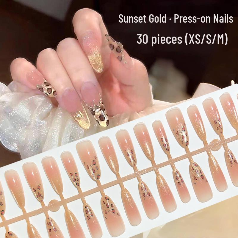 Golden Leopard Almond Nails: Sweet & Spicy Blush Style, 30-Piece Long Wearable Nail Art Stickers YM234-M Sunset Gold Melted 【All M】
Golden Leopard Almond Nails: Sweet & Spicy Blush Style, 30-Piece Long Wearable Nail Art Stickers YM234-M Sunset Gold Melted 【All M】