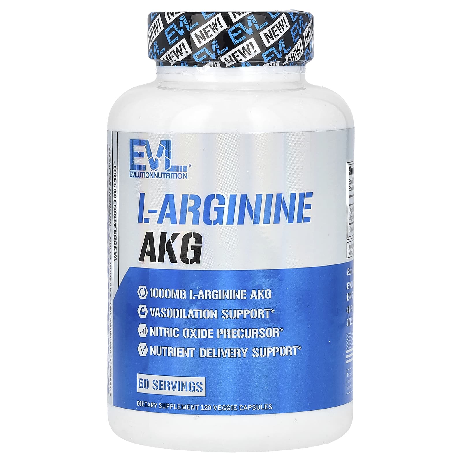 EVLution Nutrition, L-аргінін AKG, 1000 мг, 120 овочевих капсул (500 мг в капсулі)
EVLution Nutrition, L-аргінін AKG, 1000 мг, 120 овочевих капсул (500 мг в капсулі)