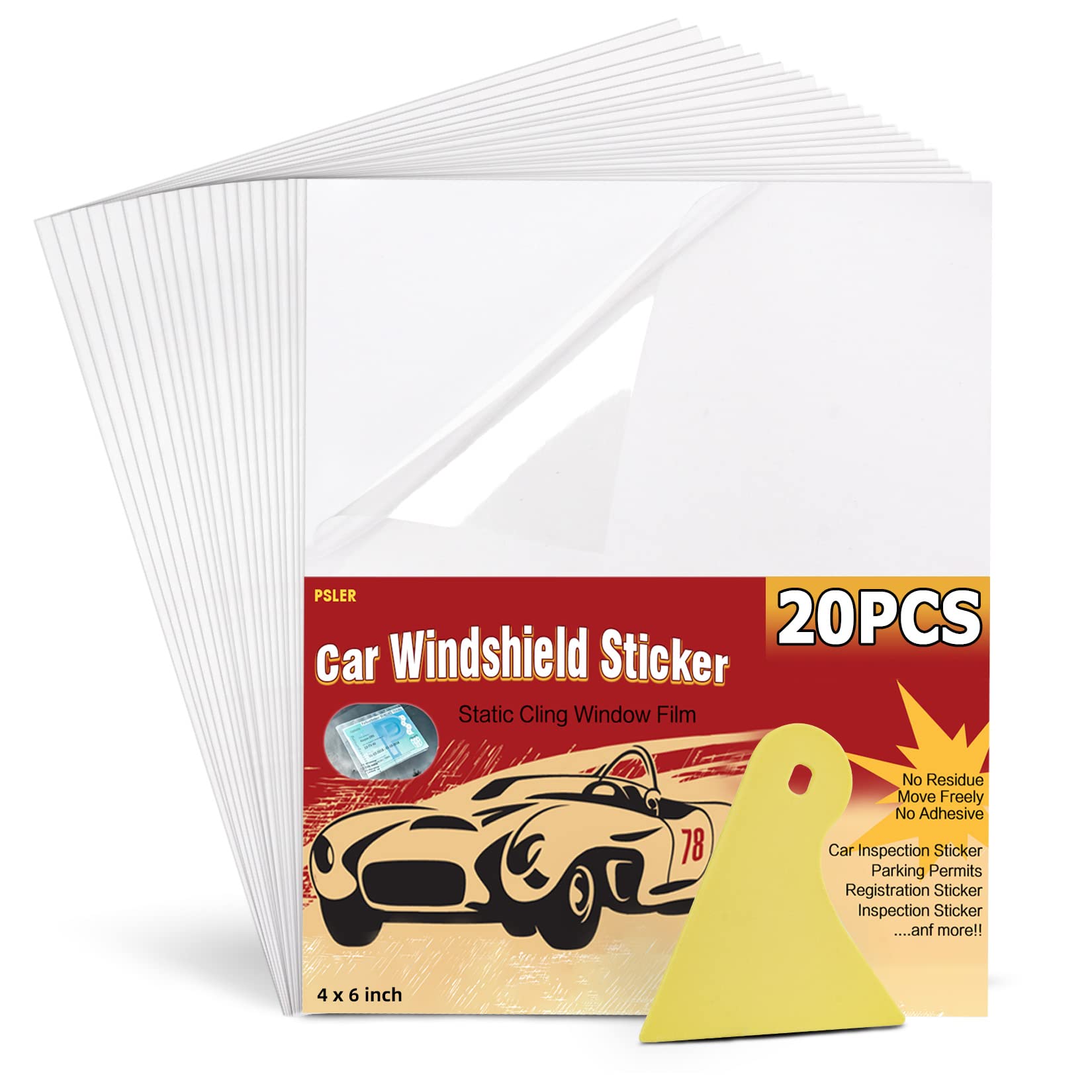 PSLER® Universal Windshield Stickers for Cars Windshield Applicator Clear Window Clings Car Inspection Sticker Holder 20pcs
PSLER® Universal Windshield Stickers for Cars Windshield Applicator Clear Window Clings Car Inspection Sticker Holder 20pcs