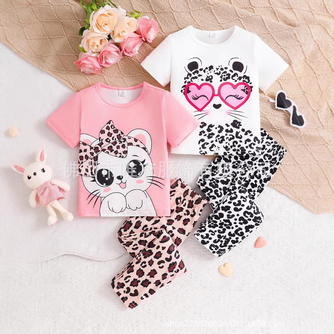 Girls Summer Cartoon Cat Two-Piece Set: Short Sleeve Top & Leopard Print Pants 6 Years білий/рожевий
Girls Summer Cartoon Cat Two-Piece Set: Short Sleeve Top & Leopard Print Pants 6 Years білий/рожевий