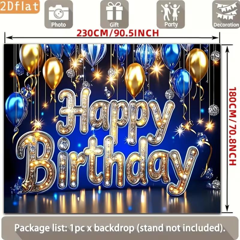 2D Blue Gold Balloon Birthday Backdrop with Marquee Letters for Photo Booth 47.2x31.5inch/120*80cm
2D Blue Gold Balloon Birthday Backdrop with Marquee Letters for Photo Booth 47.2x31.5inch/120*80cm