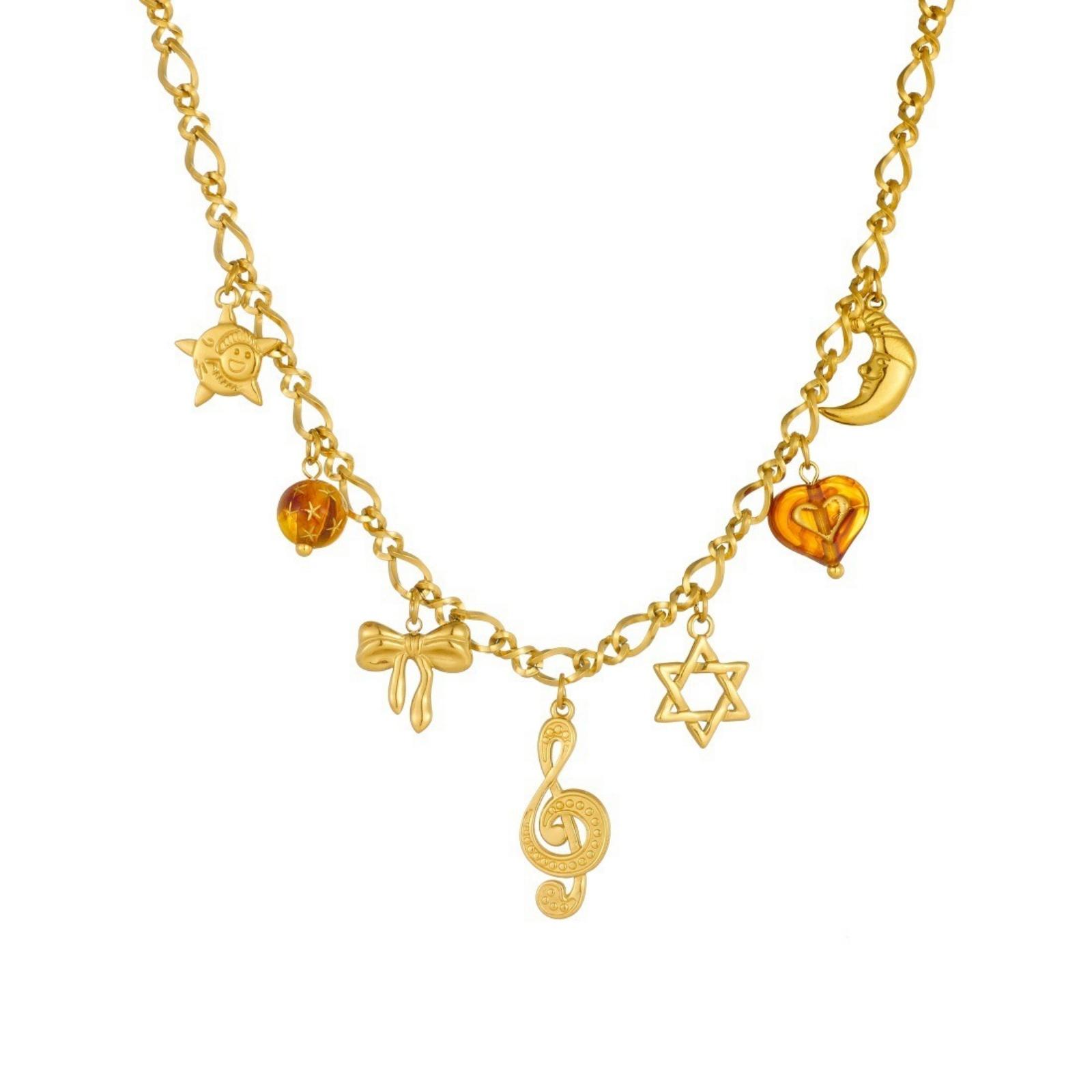 1 Piece 18K Gold Plated Musical Note Moon Bow Pendant Charm Necklace 304 Stainless Steel 40cm(15.7 ) + 6cm(2.4 ) For Women Gift
1 Piece 18K Gold Plated Musical Note Moon Bow Pendant Charm Necklace 304 Stainless Steel 40cm(15.7 ) + 6cm(2.4 ) For Women Gift