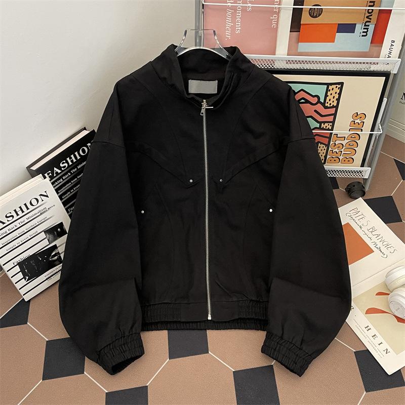 Jacket men s spring and autumn new American retro loose stand-up collar ruffian handsome youth casual solid color jacket for men M
Jacket men s spring and autumn new American retro loose stand-up collar ruffian handsome youth casual solid color jacket for men M