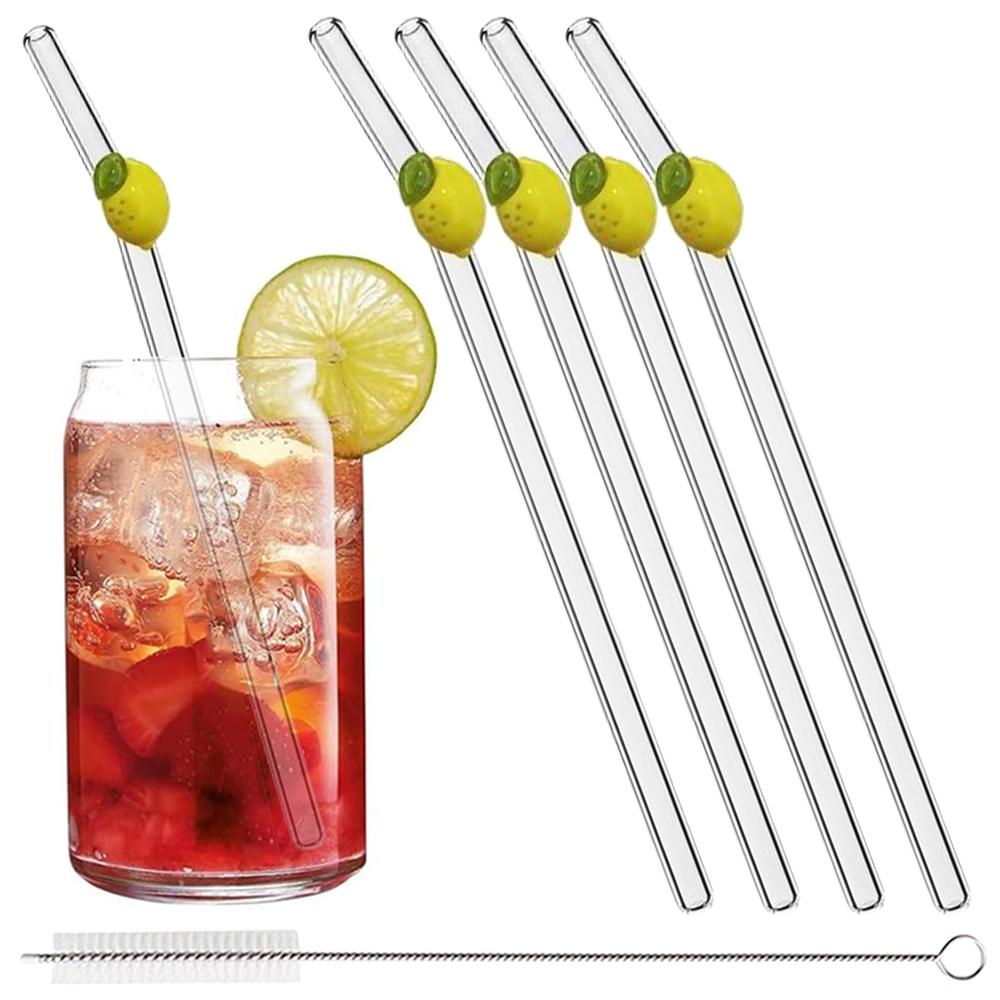 200*8mm Drinking Straw Set with Brush 5/10/15Pcs Lemon Glass StrawsHigh Borosilicate Bent Glass Straw Home Party Bar Drinkware
200*8mm Drinking Straw Set with Brush 5/10/15Pcs Lemon Glass StrawsHigh Borosilicate Bent Glass Straw Home Party Bar Drinkware