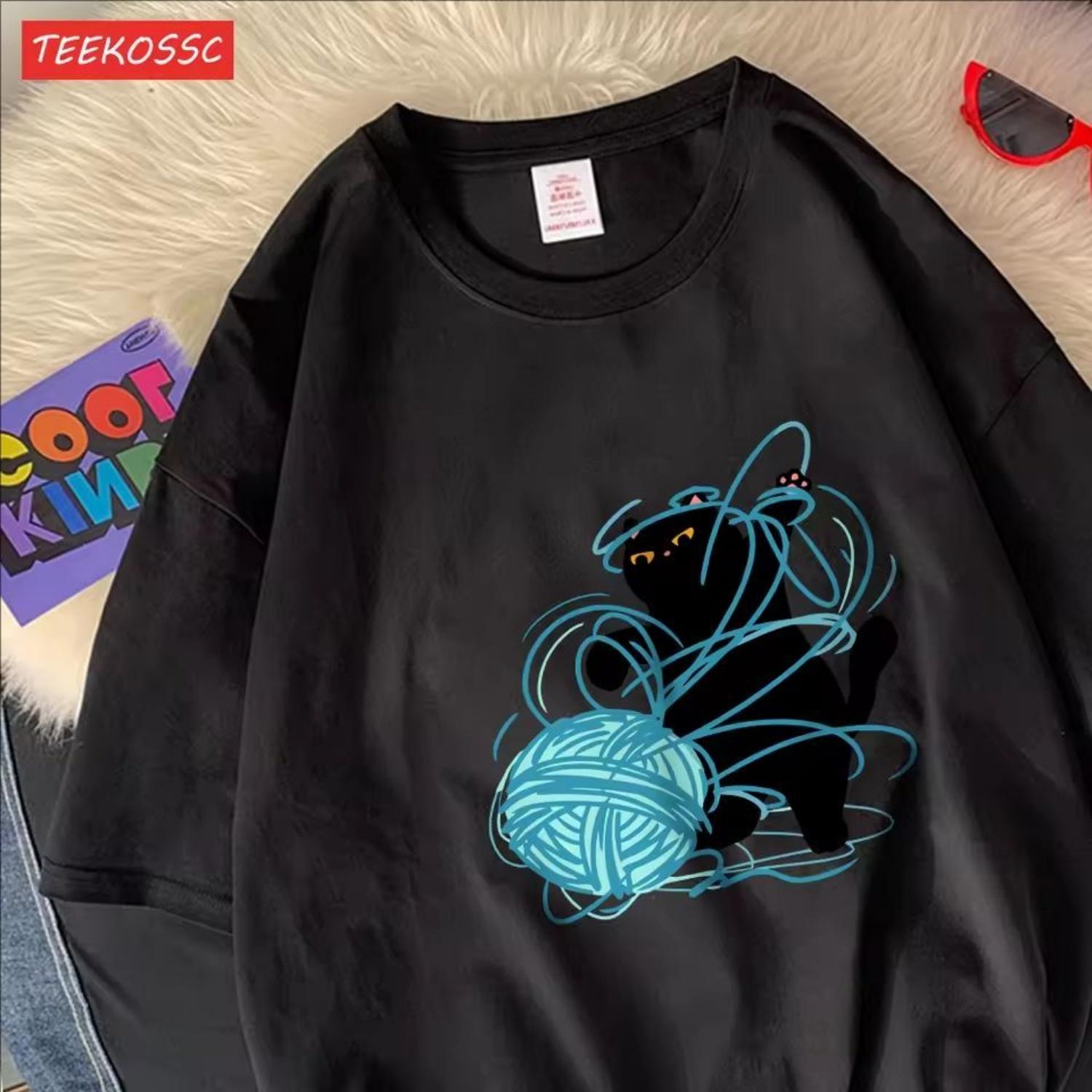 The Little Cat Tidying Up The String Ballcotton Women T-Shirts Cartoons Prints T Shirt O-Neck Soft Oversize Tops Summer Clothes S чёрный
The Little Cat Tidying Up The String Ballcotton Women T-Shirts Cartoons Prints T Shirt O-Neck Soft Oversize Tops Summer Clothes S чёрный