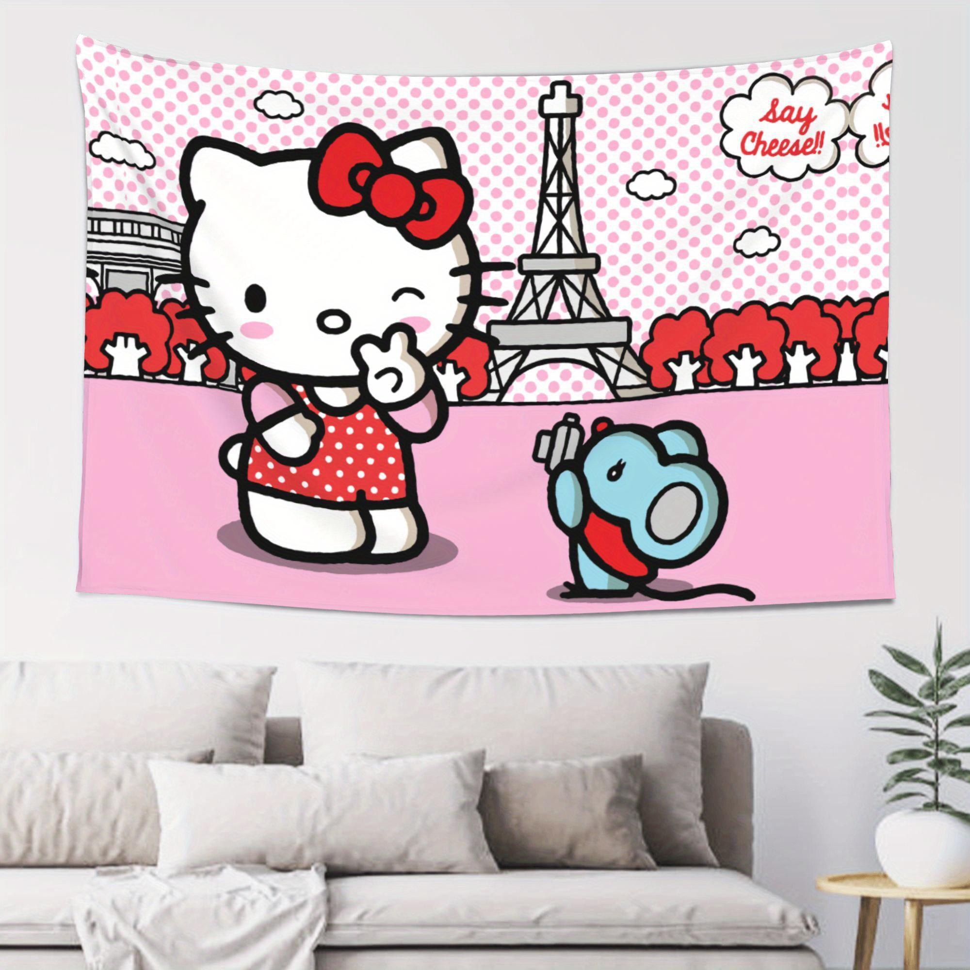 Sanrio Hello Kitty Tapestry Cute Cartoon Design with Eiffel Tower Sakura Pink Polyester Horizontal Wall Decor for Living 74x94cm(29x37in)
Sanrio Hello Kitty Tapestry Cute Cartoon Design with Eiffel Tower Sakura Pink Polyester Horizontal Wall Decor for Living 74x94cm(29x37in)