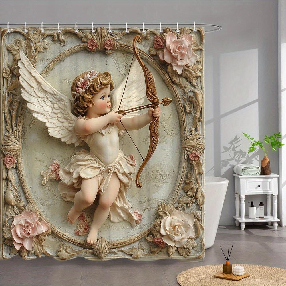 1pc Shower Curtain - Vintage Angel with Bow and Roses Design for a Romantic Bathroom Waterproof W90XH180cm
1pc Shower Curtain - Vintage Angel with Bow and Roses Design for a Romantic Bathroom Waterproof W90XH180cm