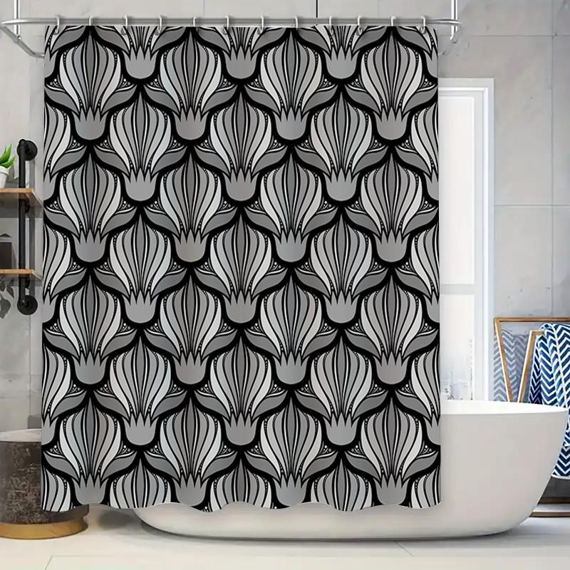 Stylish Black White Shower Curtain With Floral Pattern For Bathroom Decor Pvc Waterproof Fabric W60H190(CM)-1 Pcs
Stylish Black White Shower Curtain With Floral Pattern For Bathroom Decor Pvc Waterproof Fabric W60H190(CM)-1 Pcs