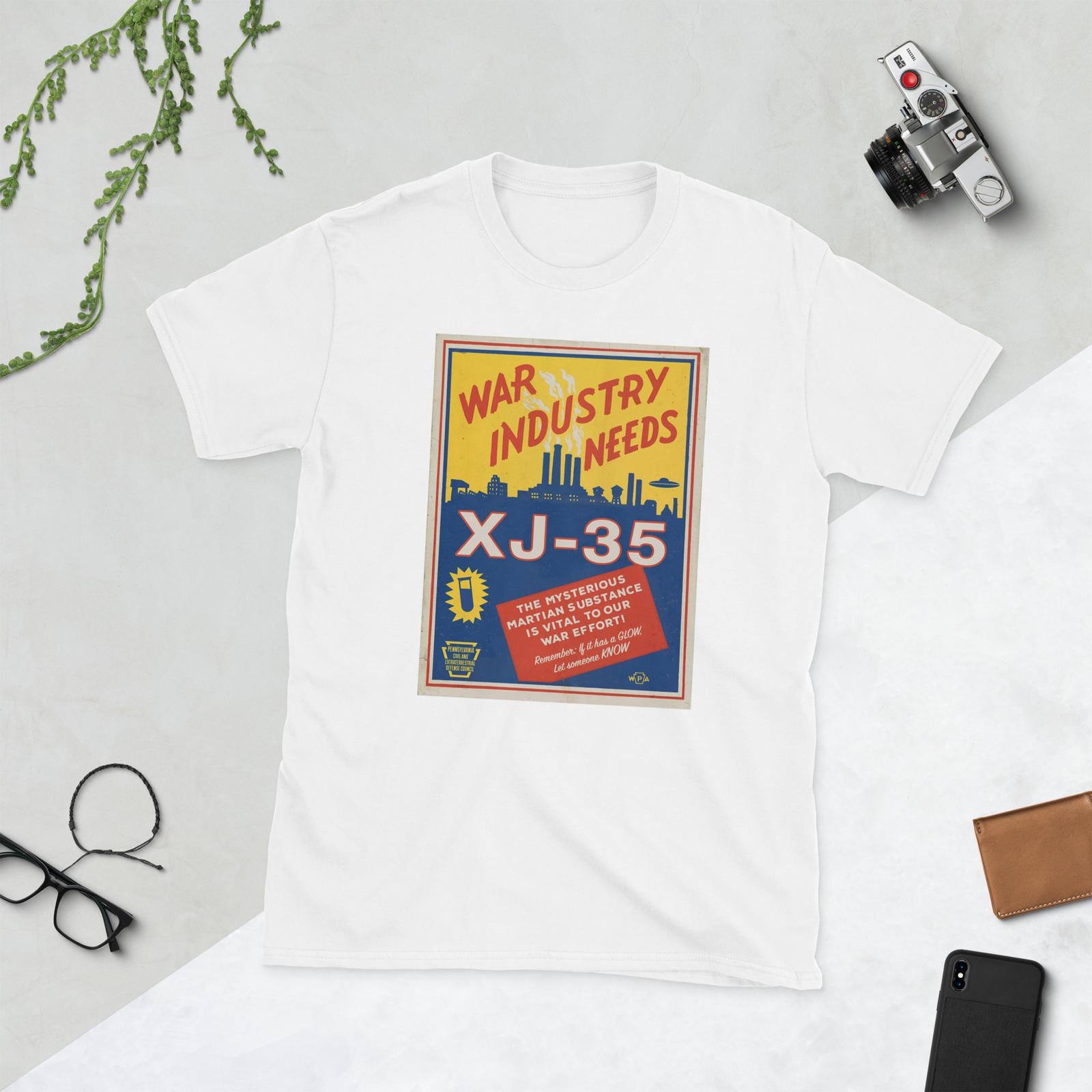 War Industry Needs XJ35 if it glows let someone know, World War 2 Poster T-Shirt Mens Womens Tees Top XL
War Industry Needs XJ35 if it glows let someone know, World War 2 Poster T-Shirt Mens Womens Tees Top XL