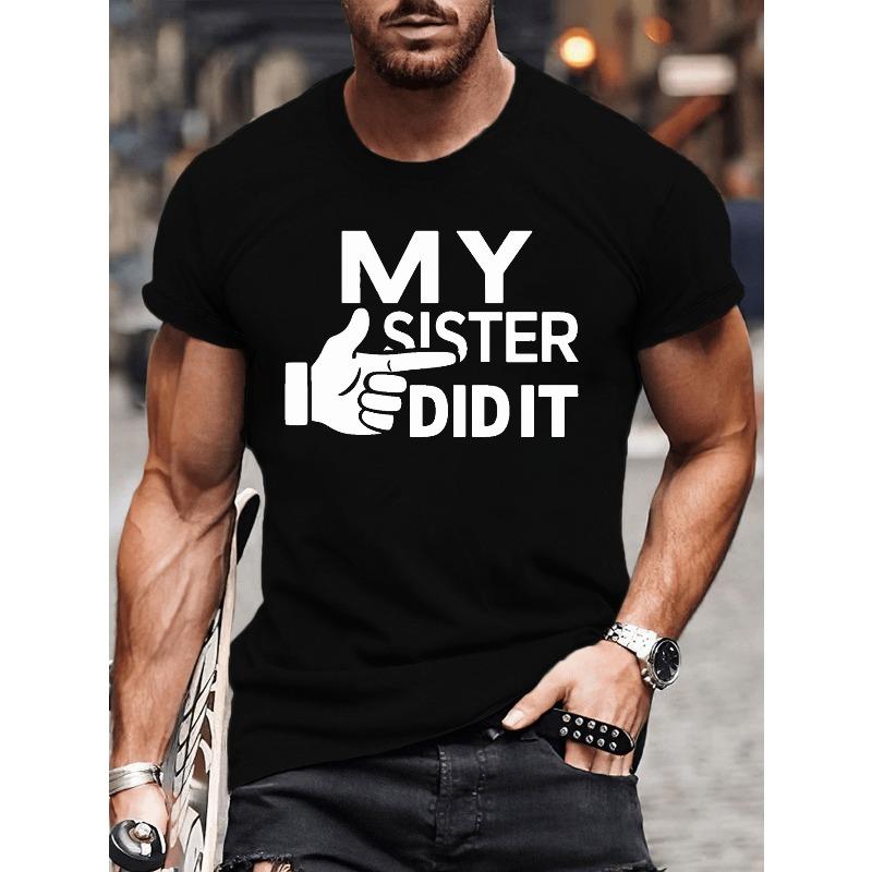 European sizes Men Funny Humor Sister Print T-Shirt - Casual Short Sleeve Round Neck Summer Tee with Sister-Themed Graphics 4XL чорний
European sizes Men Funny Humor Sister Print T-Shirt - Casual Short Sleeve Round Neck Summer Tee with Sister-Themed Graphics 4XL чорний