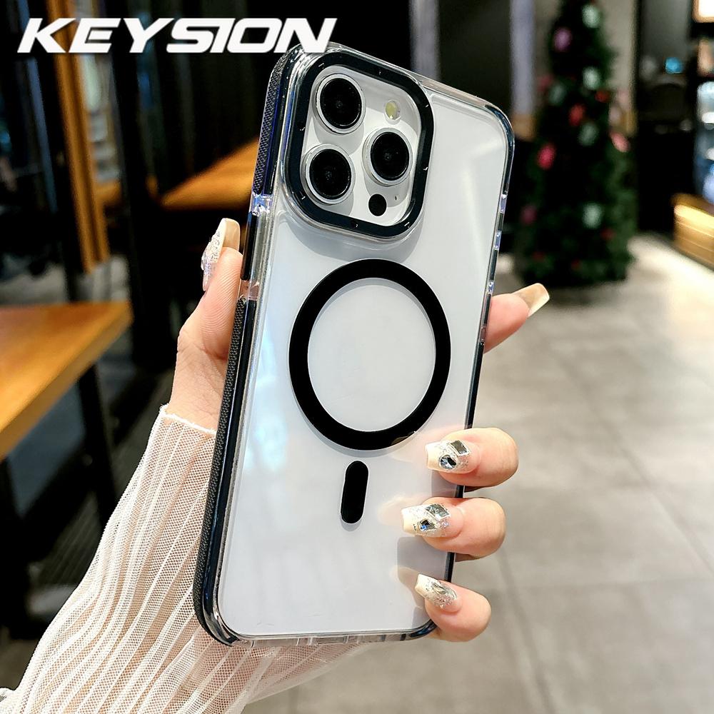 KEYSION HD Transparent Magnetic Case for MagSafe for iPhone 11 12 13 Pro Max Wireless Charging Shockproof Phone Cover for iPhone 13 чёрный
KEYSION HD Transparent Magnetic Case for MagSafe for iPhone 11 12 13 Pro Max Wireless Charging Shockproof Phone Cover for iPhone 13 чёрный