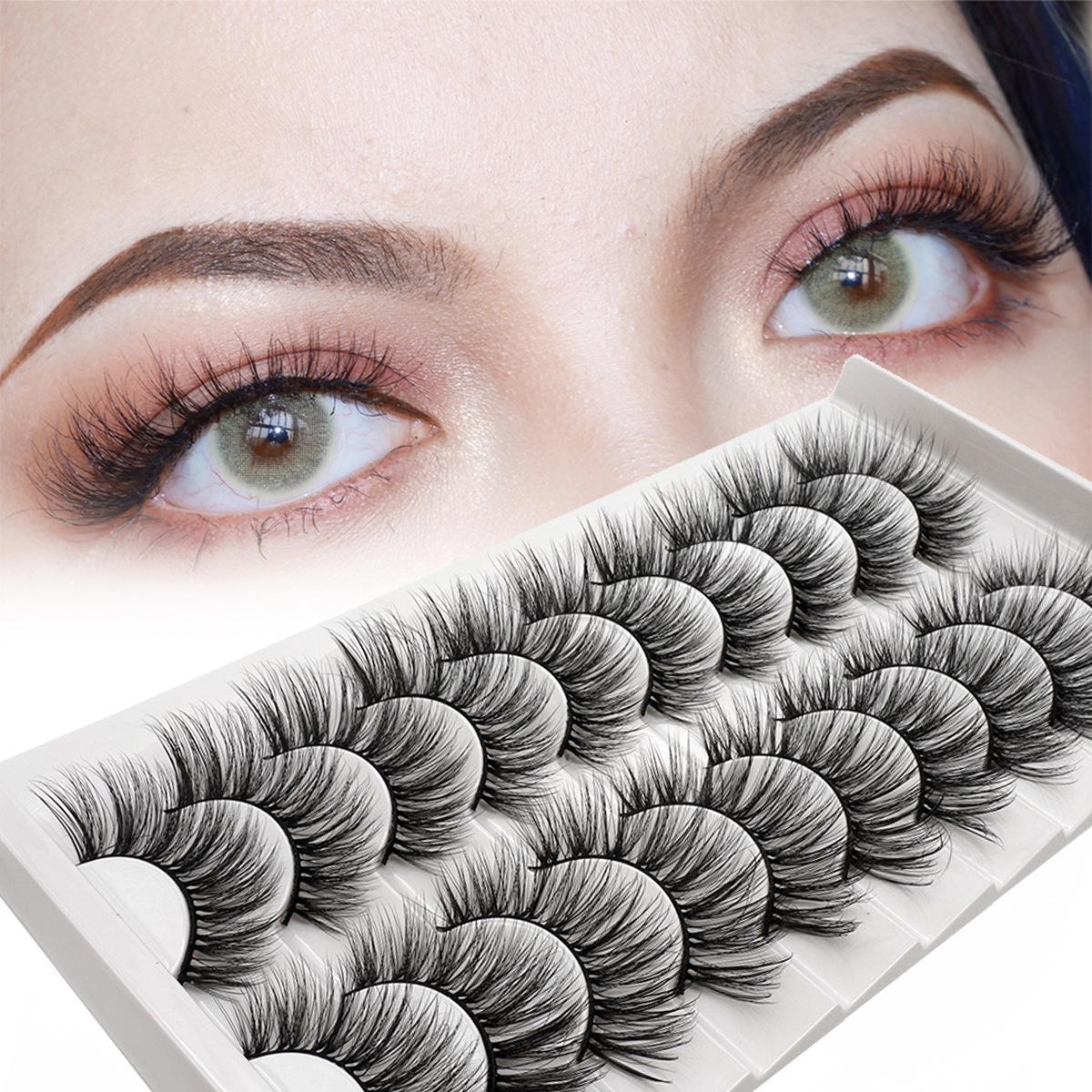 European & American Style 10-Pack False Eyelashes - Thick, Natural Extensions with Curled, Fine Stems
European & American Style 10-Pack False Eyelashes - Thick, Natural Extensions with Curled, Fine Stems