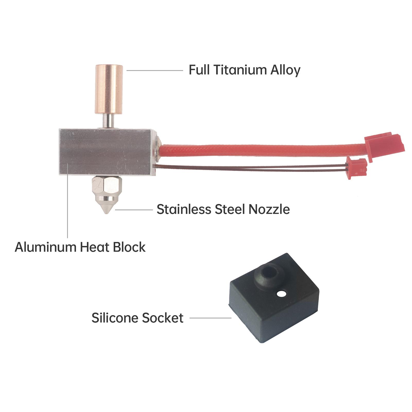 Upgraded Hotend Extruder Heater Block Kit High Temperature 500 celsius Compatible with Ender 3 S1 3D Printer Aluminum Heat Block Stainless Steel Nozz
Upgraded Hotend Extruder Heater Block Kit High Temperature 500 celsius Compatible with Ender 3 S1 3D Printer Aluminum Heat Block Stainless Steel Nozz
